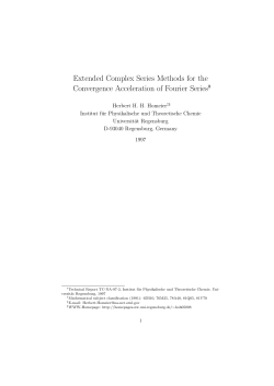 Extended Complex Series Methods for the Convergence