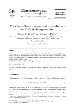 The Gauss&ndash;Green theorem and removable sets for PDEs - IMJ-PRG