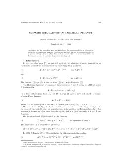 SCHWARZ INEQUALITIES ON HADAMARD PRODUCT 1