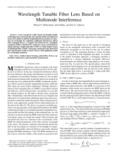 Wavelength Tunable Fiber Lens Based on Multimode