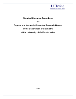 Standard Operating Procedures for Chemical