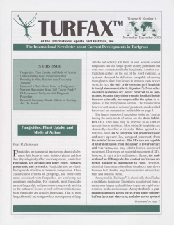 Fungicides: Plant Uptake and Mode of Action