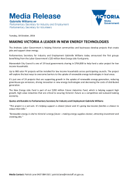 making victoria a leader in new energy technologies