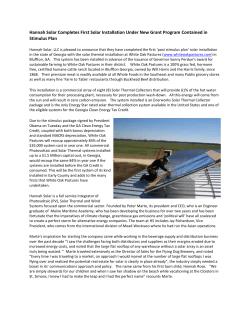 Hannah Solar Completes First Solar Installation Under New Grant