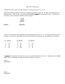 Math 3065 Final Review 1) Divide 88 into two parts such that each
