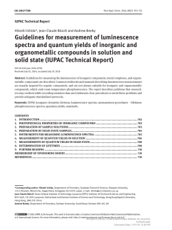 Guidelines for measurement of luminescence spectra and quantum