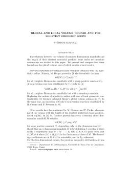 GLOBAL AND LOCAL VOLUME BOUNDS AND THE SHORTEST