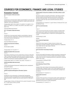 Courses for Economics, Finance and Legal Studies