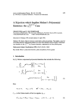 A bijection which implies Melzer`s polynomial identities: the
