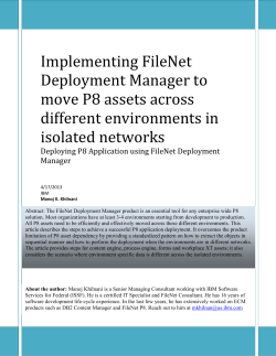 Implementing FileNet Deployment Manager to move P8 assets