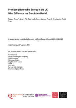 Promoting Renewable Energy in the UK What Difference has