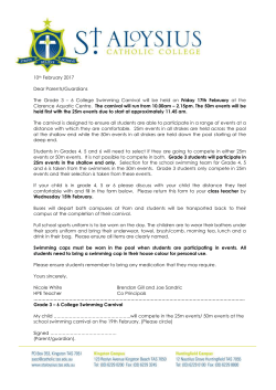 Gr 3-6 Swim Carnival - St Aloysius Catholic College