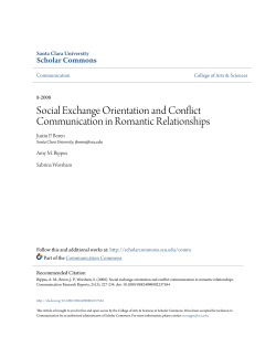 Social Exchange Orientation and Conflict Communication in