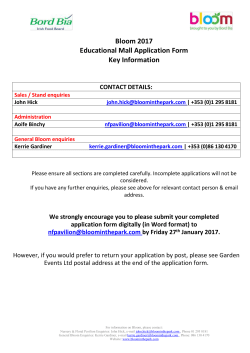 Bloom 2017 Educational Mall Application Form