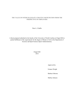 THE VALUE OF INTERCOLLEGIATE ATHLETIC - UNC