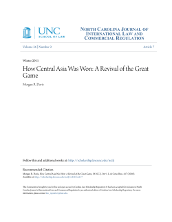 How Central Asia Was Won: A Revival of the Great Game