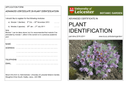 plant identification - University of Leicester
