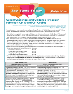 Current Challenges and Guidance for Speech Pathology ICD