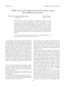 Global, Local, and Graphical Person-Fit Analysis Using