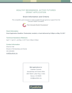 About the Healthy Beginnings, Active Futures Grant