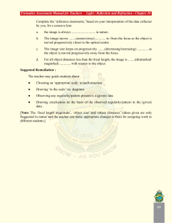 Formative Assessment Manual for Teachers Light : Reflection