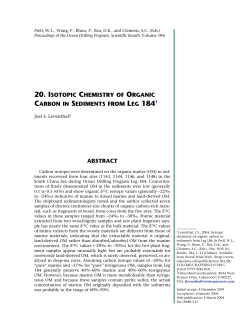 20. isotopic chemistry of organic carbon in sediments from leg 184