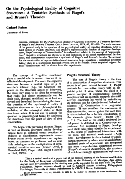 On the Psychological Reality of Cognitive Structures: A Tentative