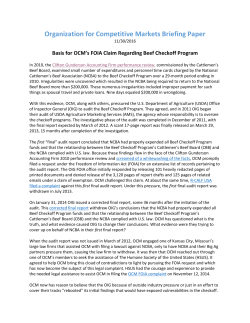 Organization for Competitive Markets Briefing Paper