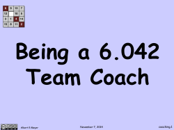 Confirming a Team Solution