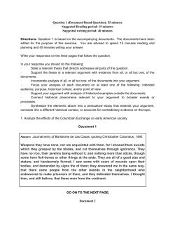 Question 1 (Document-Based Question): 55 minutes Suggested