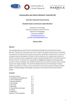 Food Aid: Living with Food Insecurity