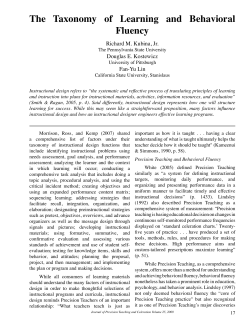 The Taxonomy of Learning and Behavioral Fluency
