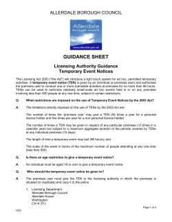 Temporary Event Notices - Allerdale Borough Council
