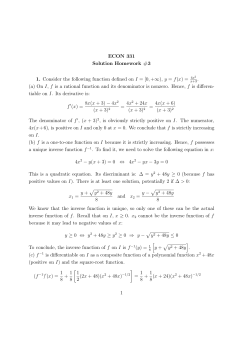 ECON 331 Solution Homework #3 1. Consider the following function