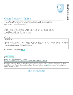 Project Testbed: Argument Mapping and Deliberation Analytics