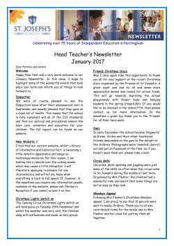 January 2017 Heads Newsletter