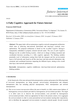 A Fully Cognitive Approach for Future Internet