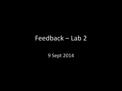 Feedback * Lab 2