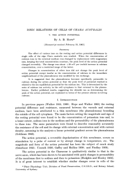IONIC RELATIONS OF CELLS OF CHARA