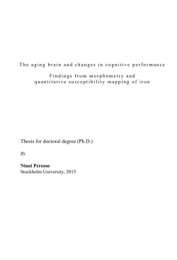 The aging brain and changes in cognitive performance