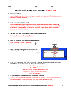 Gentle Touch Background Handout Answer Key