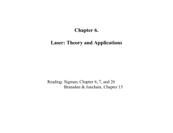 Chapter 6. Laser: Theory and Applications