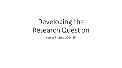 Developing the Research Question