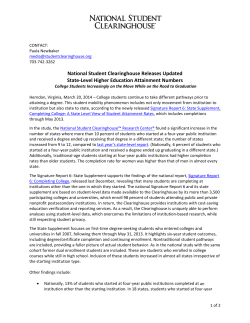 National Student Clearinghouse Releases Updated State