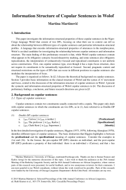Information Structure of Copular Sentences in Wolof