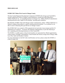 PRESS RELEASE ECRDC RLF Makes First Loan in