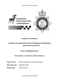 Unsatisfactory Attendance Procedure Police Staff