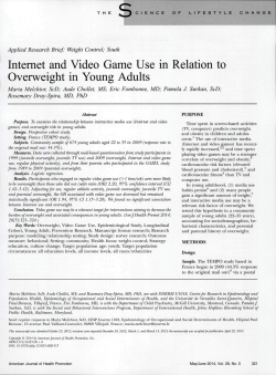 Internet and Video Game Use in Relation to Overweight in Young