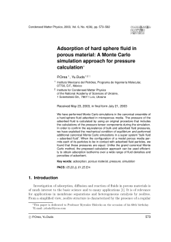 Adsorption of hard sphere fluid in porous material: A Monte Carlo
