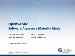 OWASP OpenSAMM Project - OWASP AppSec USA 2013